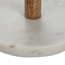 Load image into Gallery viewer, 6" R x 16-3/4"H Mango Wood & Marble Mug Rack,Natural &White