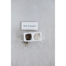 Load image into Gallery viewer, 4"L x 2"W x 2"H Stoneware Pinch Pot w/ Lid, White/Black