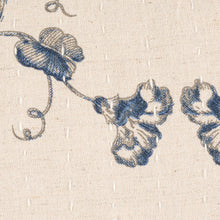 Load image into Gallery viewer, 18"Sq Cotton & Linen Printed Pillow w Floral Pattern, Blue