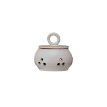 Load image into Gallery viewer, 5" Rnd x 4-3/4"H Stoneware Garlic Storage Jar w Lid