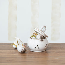Load image into Gallery viewer, 5" Rnd x 4-3/4"H Stoneware Garlic Storage Jar w Lid