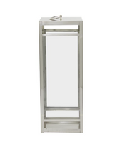 Load image into Gallery viewer, Stainless Steel Silver Pillar Candle Lantern - 32"