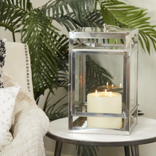 Load image into Gallery viewer, Stainless Steel Pillar Candle Lantern - 20.5"