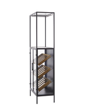 Load image into Gallery viewer, Black Wood and Metal 15 Bottle Wine Rack