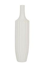 Load image into Gallery viewer, Ceramic White Striped Textured Vase 23"H