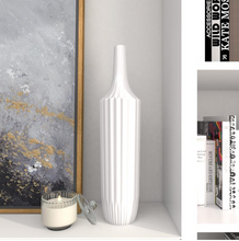 Load image into Gallery viewer, Ceramic White Striped Textured Vase 23"H