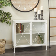 Load image into Gallery viewer, Geometric White Metal Cabinet