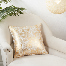 Load image into Gallery viewer, Metallic Foil Print Pillow - Down Filled - Gold - 18"
