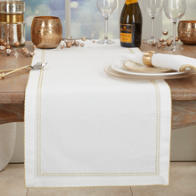 Load image into Gallery viewer, Embroidered Border Runner - Gold - 16"x72"
