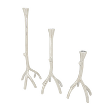 Load image into Gallery viewer, Twig Candle Holder - Silver - 10"
