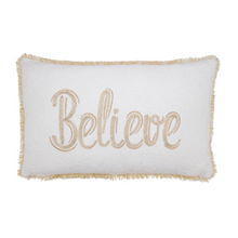 Load image into Gallery viewer, Believe Pillow - Down Filled - Ivory - 12"x20"
