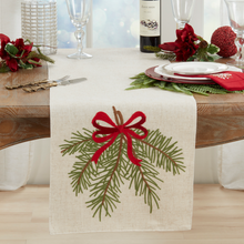 Load image into Gallery viewer, Pine Needle and Bow Runner - Natural - 16"x70"
