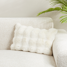 Load image into Gallery viewer, Bubble Faux Fur Pillow - Down Filled - Ivory - 12"x20"
