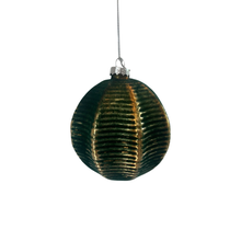 Load image into Gallery viewer, Gold &amp; Green Textured Ball Ornament
