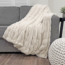 Load image into Gallery viewer, Mallow Faux Fur Throw Coconut
