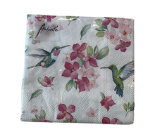 Load image into Gallery viewer, Diligent Hummingbirds White Paper Napkins
