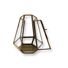 Load image into Gallery viewer, Gold Glass T Light Holder - 12x15
