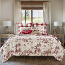 Load image into Gallery viewer, Winter Sleigh Ride Red Full/Queen Quilt Set
