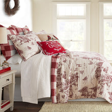 Load image into Gallery viewer, Winter Sleigh Ride Red Full/Queen Quilt Set
