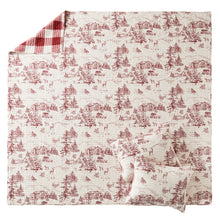 Load image into Gallery viewer, Winter Sleigh Ride Red Full/Queen Quilt Set
