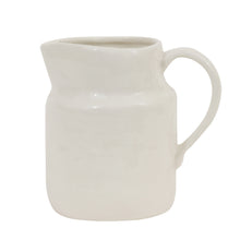 Load image into Gallery viewer, 4-3/4"L x 3-1/2"W x 4-1/2"H Stoneware Pitcher, White
