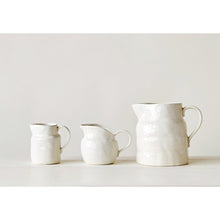 Load image into Gallery viewer, 4-3/4"L x 3-1/2"W x 4-1/2"H Stoneware Pitcher, White
