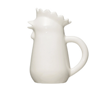 Load image into Gallery viewer, 4-1/4"L x 5-1/4"H Stoneware Chicken Creamer, White
