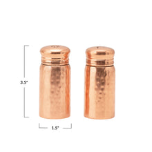 Load image into Gallery viewer, S/2 3-1/2"H Steel Salt&amp;Pepper Shakers, Copper Plated
