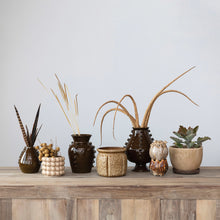 Load image into Gallery viewer, 4-3/4" Round Stoneware Planter, 2 Styles
