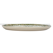 Load image into Gallery viewer, 16-1/4"L x 12-3/4"W Stoneware Platter w Botanicals, Green
