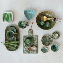 Load image into Gallery viewer, 6" Round Stoneware Plate, Reactive Glaze, Green
