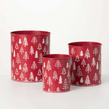 Load image into Gallery viewer, Red Tree Motif Planter Set of 3
