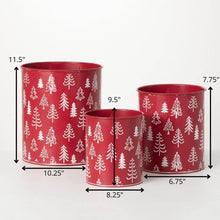 Load image into Gallery viewer, Red Tree Motif Planter Set of 3
