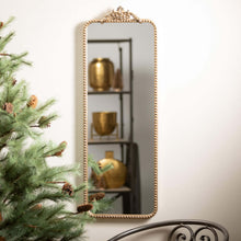 Load image into Gallery viewer, Elongated Gold Trimmed Ornate Mirror

