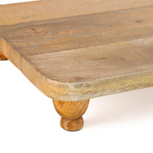 Load image into Gallery viewer, Farmhouse 14"L x 18"W x 3"H,  Footed Serving Board, Mango Wood

