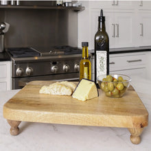 Load image into Gallery viewer, Farmhouse 14"L x 18"W x 3"H,  Footed Serving Board, Mango Wood
