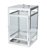 Load image into Gallery viewer, Stainless Steel Pillar Candle Lantern - 20.5"
