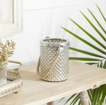 Load image into Gallery viewer, Silver Glass Rope Votive Candle Holder
