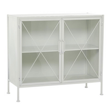 Load image into Gallery viewer, Geometric White Metal Cabinet

