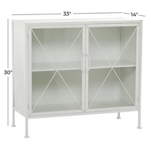 Load image into Gallery viewer, Geometric White Metal Cabinet
