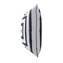 Load image into Gallery viewer, Down Feather Pillow / Cushion Black and White Square Printed Cotton Canvas
