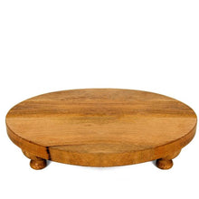Load image into Gallery viewer, Artisan Wood Footed Round Board
