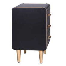 Load image into Gallery viewer, Black and Brushed Gold Three Drawer Storage
